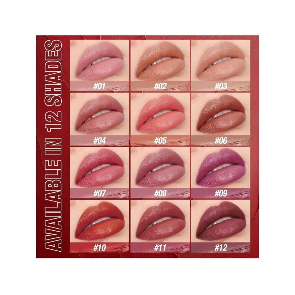12 Piece Dual Soft Nude Velvety Matte To Red Tone Waterproof Lipstick Lip Balm